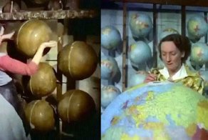 Изготовление глобусов в 1955 году