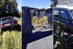 "Волга" проехала сквозь бетонный забор в Ставрополье