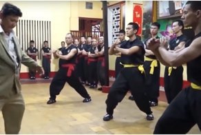 Мастер бесконтактного боя демонстрирует свои навыки