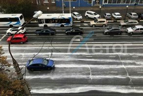 Дорожная разметка в Белгороде не пережила дождь