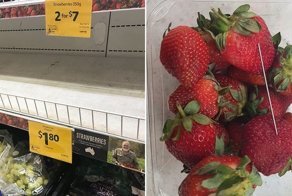 Страшная начинка: в магазинах появилась клубника с иглами и булавками