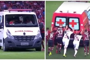 Бразильцы заводили заглохшую на поле скорую "с толкача": видео