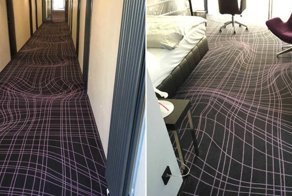 Ковровое покрытие с оптической иллюзией вводит в транс постояльцев немецкой гостиницы