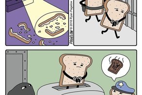 20 комиксов с чёрным юмором про очень "удачливого" кролика, в котором каждый знает себя