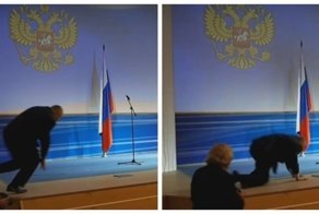 Жириновский оказался на коленях во время инаугурации во Владимирской области