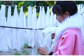 Молчаливая китайская хозяюшка вновь удивляет своими золотыми руками