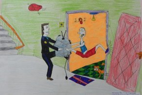 Дети показывают, как они представляют себе судебных приставов
