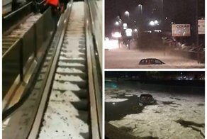В Риме ливень и град парализовали движение транспорта