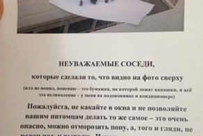 Переписка с соседями после фекалий на кондиционере