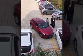 Азиатские дамочки паркуют автомобиль