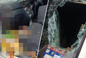 Мусорный пакет с верхнего этажа пробил лобовое стекло автомобиля