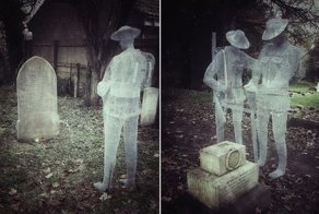 «Призрачные» скульптуры на английском деревенском кладбище