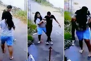 Женщина затаскивает на своей спине, пришедшего рано утром, пьяного мужа