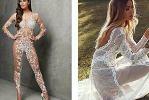 «Голые» свадебные платья — новый свадебный тренд этого года