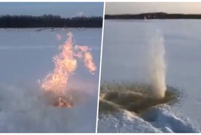 Рыбак в Ханты-Мансийске обнаружил природный газ в Иртыше
