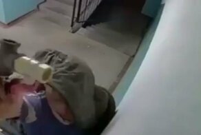 Мастер маскировки решил избавиться от камеры в подъезде