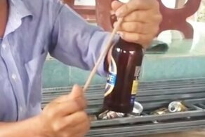 Решил эффектно открыть бутылку пива перед друзьями, но что-то пошло не так