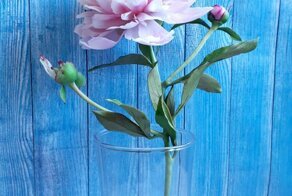 Пион из холодного фарфора