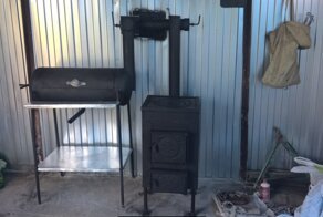 Мангал из газового баллона и печка для казана