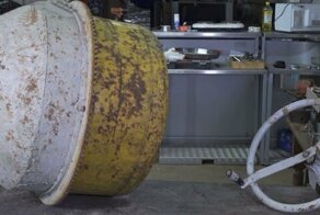 Печь из бетономешалки