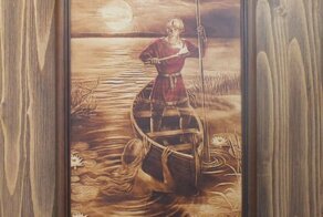 Пирография на ЧПУ выжигателе Пиропринтер с добавлением цвета