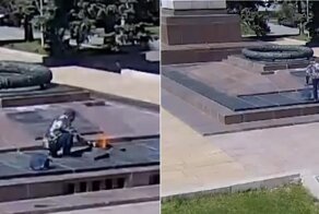 В Волгограде турист решил подогреть воду на Вечном огне