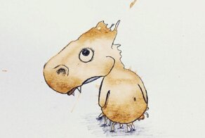 Художник рисует кофейных монстров