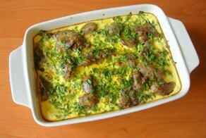 Вкусно и сытно: запеканка из куриной печени!