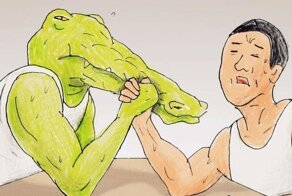 Художник из Японии показал, какой сложной была бы жизнь крокодилов в мире людей