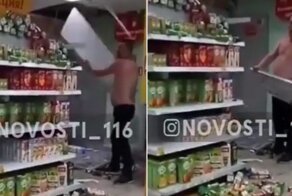 Разбушевавшийся посетитель разгромил «Пятерочку»: видео