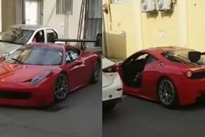 Гоночная Ferrari осталась без двери из-за глупости собственного владельца