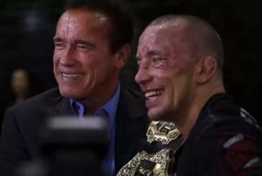 Боец UFC встретил после боя своего кумира детства