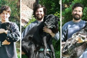 Выросли вместе: собаки и их хозяева в начале дружбы и через много лет