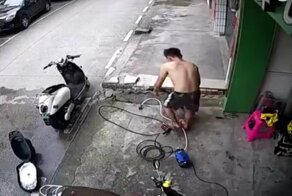 Житель Китая смог сам спасти себя при ударе током