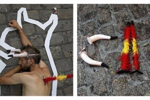 Защитники животных перевоплотились в быков