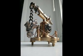 Ручка с подставкой "пиратская пушка"