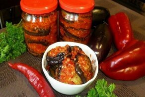 Острый салат с баклажанами "Тещин язык" на зиму. Любимый рецепт