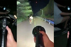 Мощный фонарик светит сильнее фары