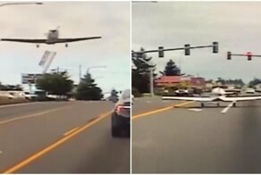 В Америке неисправный самолет приземлился на дорогу: видео