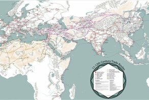 Невероятно подробная карта торговых путей времён Высокого Средневековья