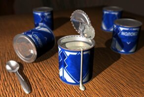 Обычно в рецептах: "Возьмите банку сгущёнки....."