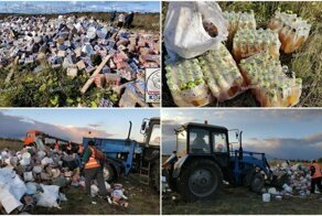 Свалка алкоголя на поле под Красным Селом