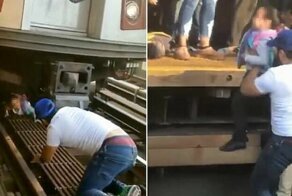 Видео: маленькую девочку вытащили из-под поезда