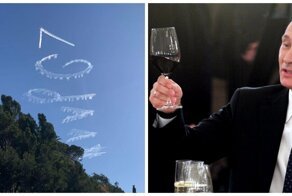 В небе над Голливудом появилось поздравление Владимиру Путину