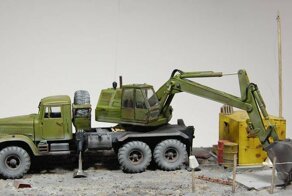 Краз-255Б1, НАП, 1/43 + самодельная подставка в процессе