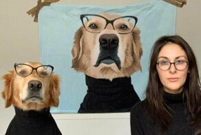 Женщина создаёт весёлые фотографии со своими 2 собаками, чтобы запечатлеть их восхитительные взаимоотношения