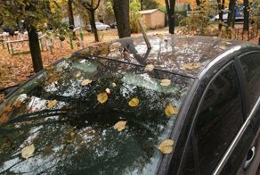 В Ленобласти неизвестные мстители воткнули лом в крышу припаркованной машины