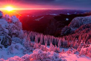 Зимний закат в горах