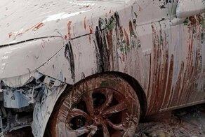 Ирландский автомобилист на полном ходу влетел в магазин красок