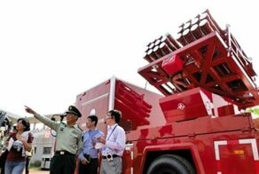 Ракетная установка МЧС Китая для борьбы с пожарами в многоэтажных домах